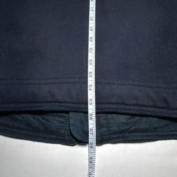 VTG Y2K Abercrombie & Fitch Elk Lake Jacket M Navy Wool Plaid Lined Field Coat - Picture 10 of 11